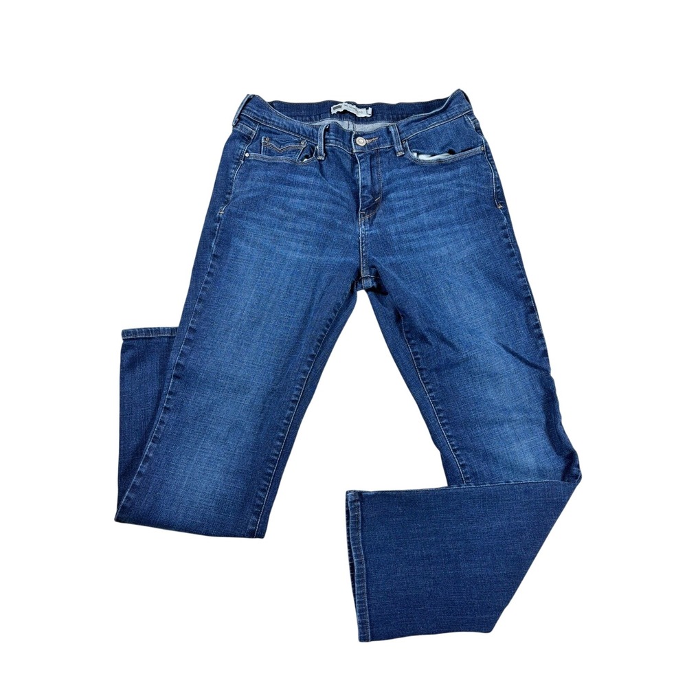 Levis 505 Straight Leg Jeans Womens 8 Medium Wash Mid Rise Denim Flap Pocket